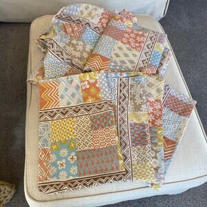 Vtg 70s Martex Bakuba Queen Sheet Set Rare Bedford Stuyvesant Design Works USA